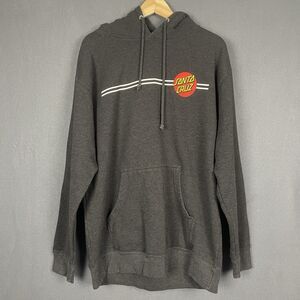 Santa Cruz Hoodie Men L Black Pullover Skate Classic Dot Streetwear Casual Layer
